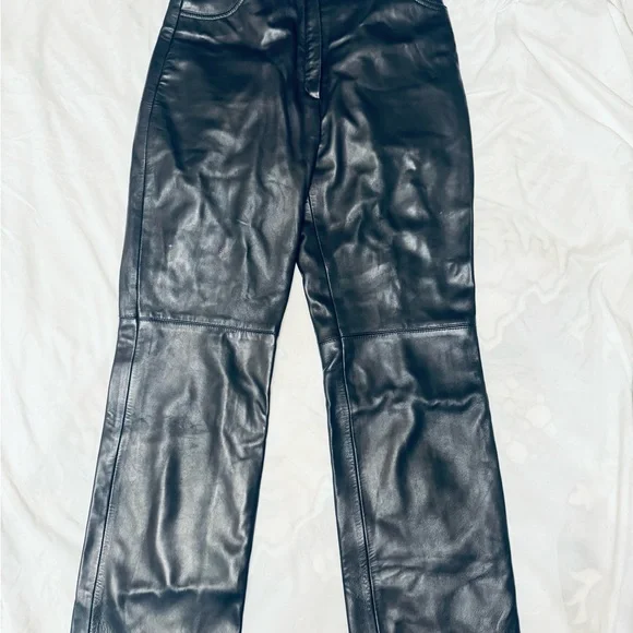 Black Leather Pants- Escada - Picture 1 of 5